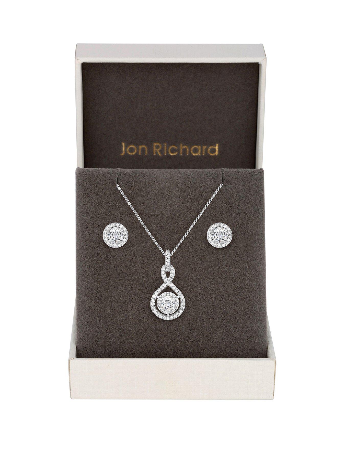 Image 1 of 2 of Jon Richard Silver Plated Clear Crystal Infinity Gift&nbsp;Set