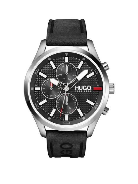 hugo-chase-black-chronograph-dial-black-leather-strap-watch