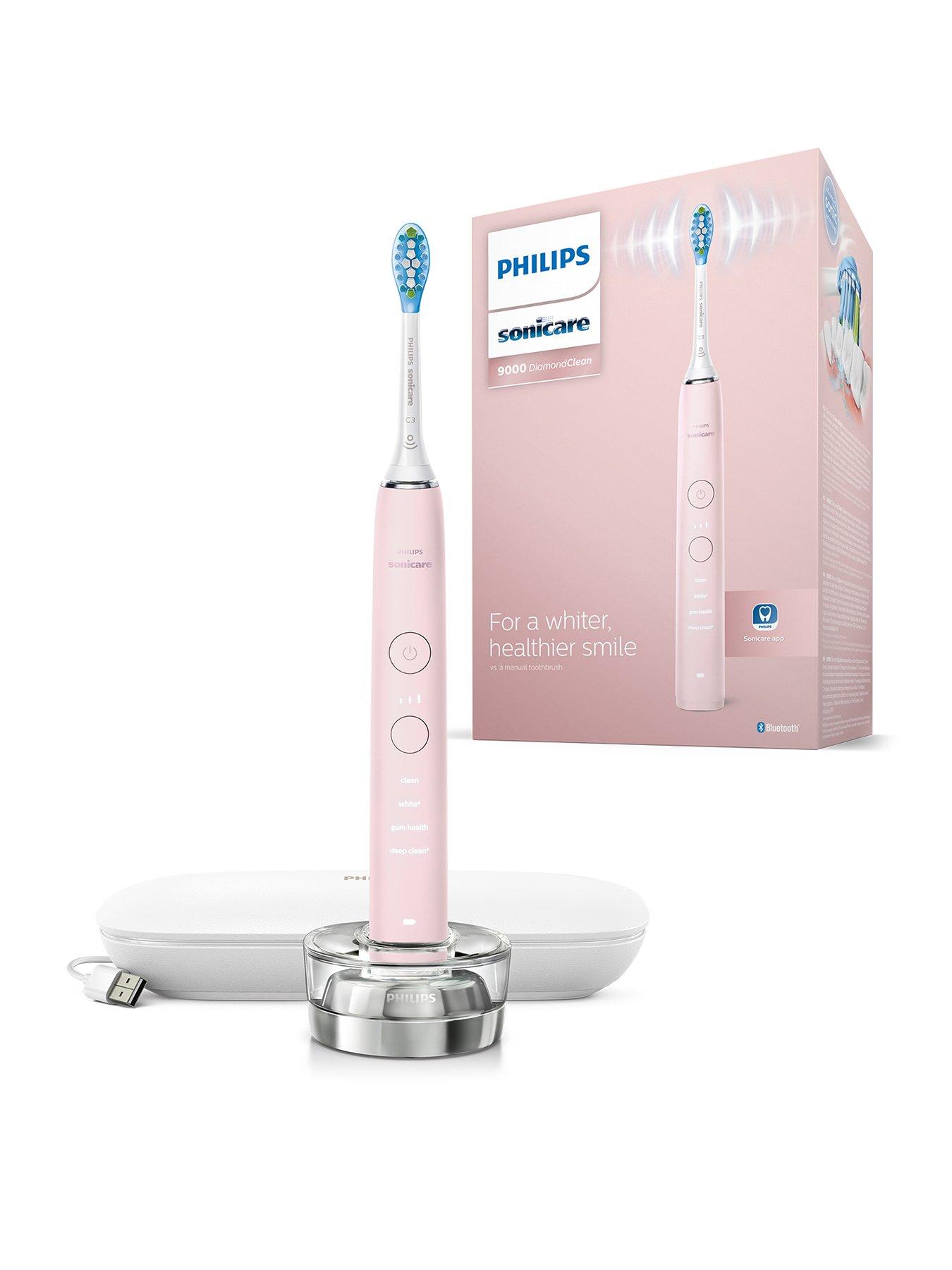 Philips Sonicare DiamondClean 9000 Electric Toothbrush, Pink, Charging Travel Case  &  App - HX9911/53