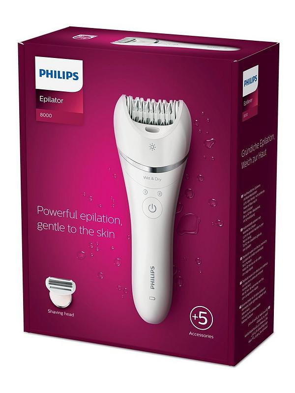 Image 2 of 5 of Philips Epilator Series 8000 Wet &amp; Dry Cordless Epilator with 5 accessories BRE710/01