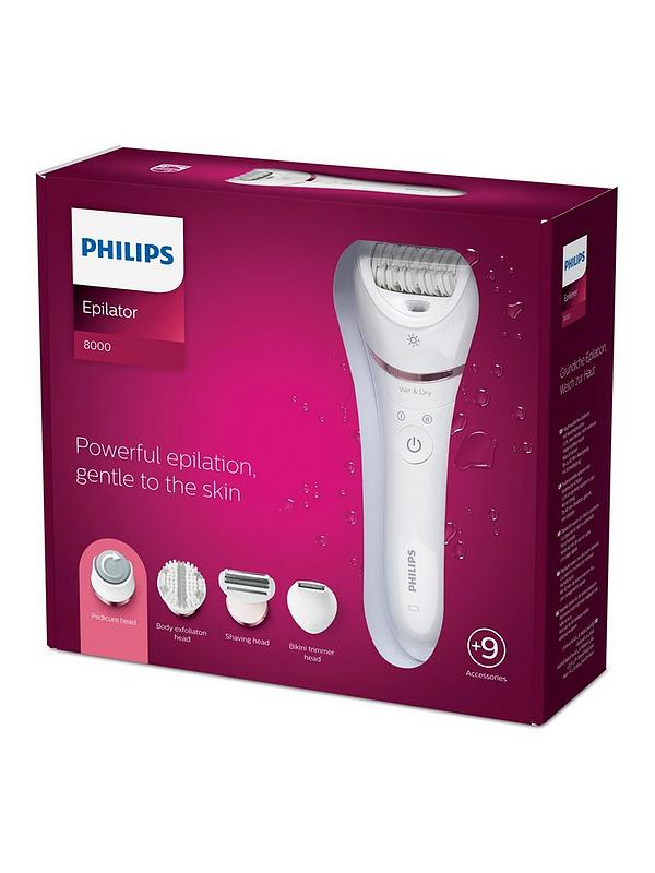 Image 2 of 5 of Philips Epilator Series 8000 Wet &amp; Dry Cordless Epilator with 9 accessories BRE740/11