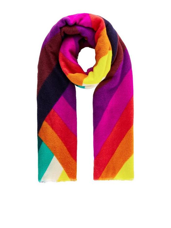 front image of accessorize-rainbow-chevron-blanket
