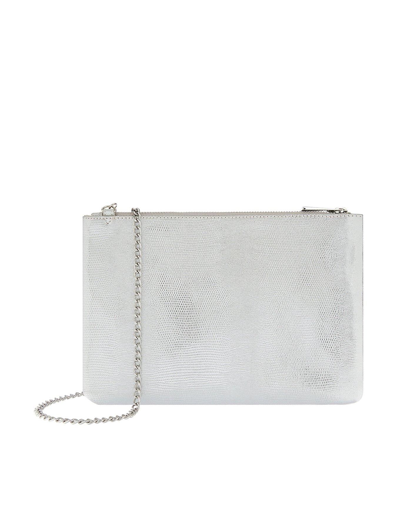 silver clutch bag accessorize