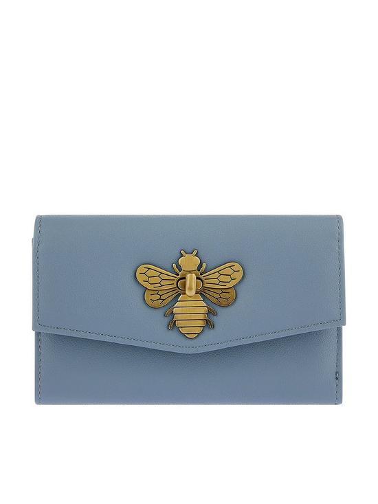 front image of accessorize-britney-bee-wallet-blue