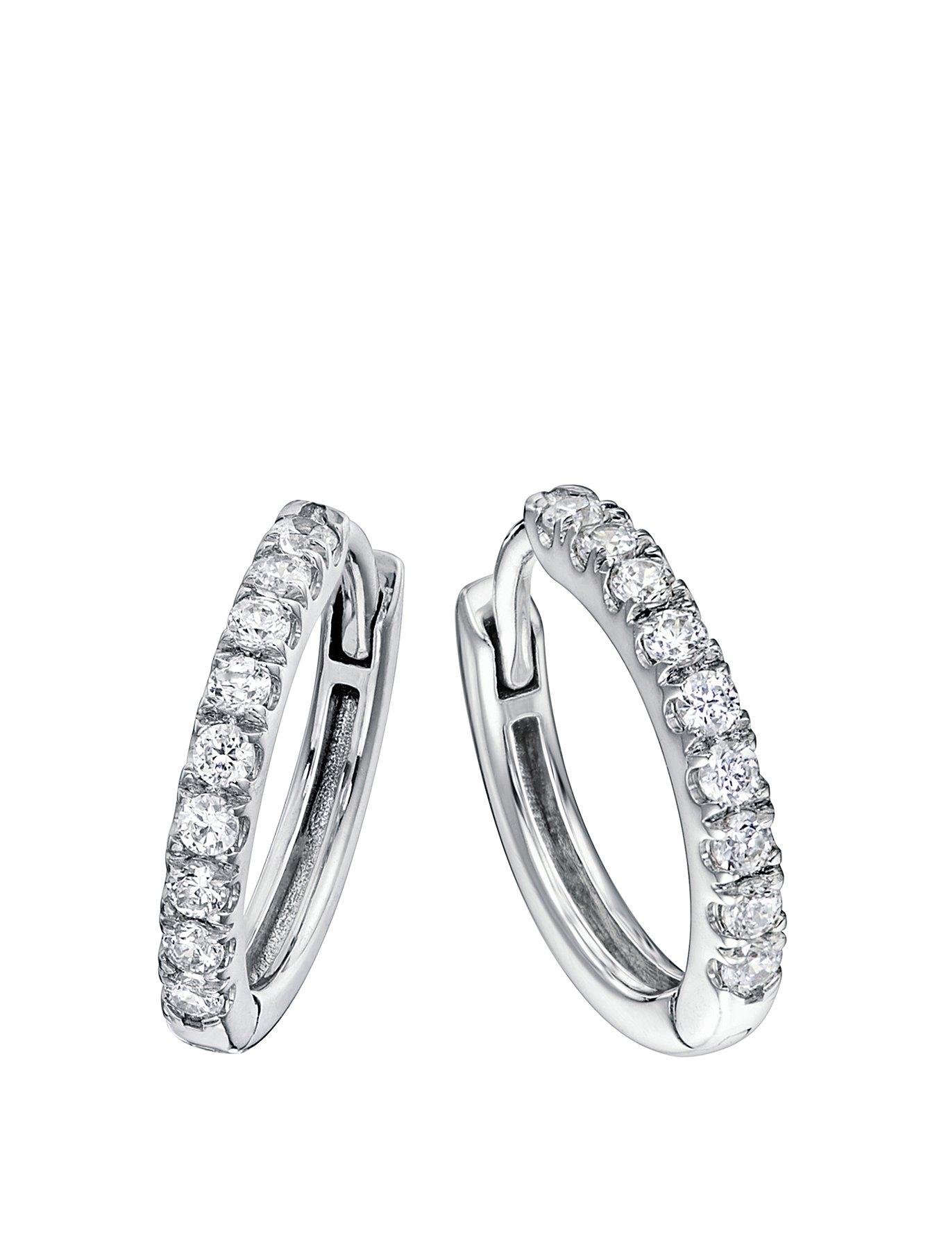 Created Brilliance Julia Created Brilliance 9ct White Gold 0.32ct Lab Grown Diamond Hoop Earrings