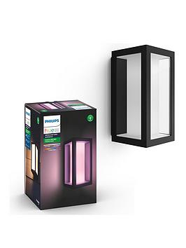 Product photograph of Philips Hue Impress Hue White And Colour Ambience Eu Wall Lantern Black 2 from very.co.uk