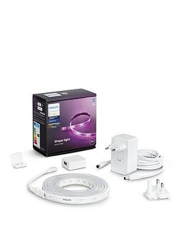 Product photograph of Philips Hue Hue White And Colour Ambience Lightstrip Plus Base 2-metre With Bluetooth from very.co.uk