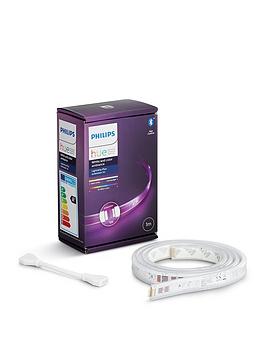 Product photograph of Philips Hue Hue White And Colour Ambience Lightstrip Plus Extension 1-metre from very.co.uk