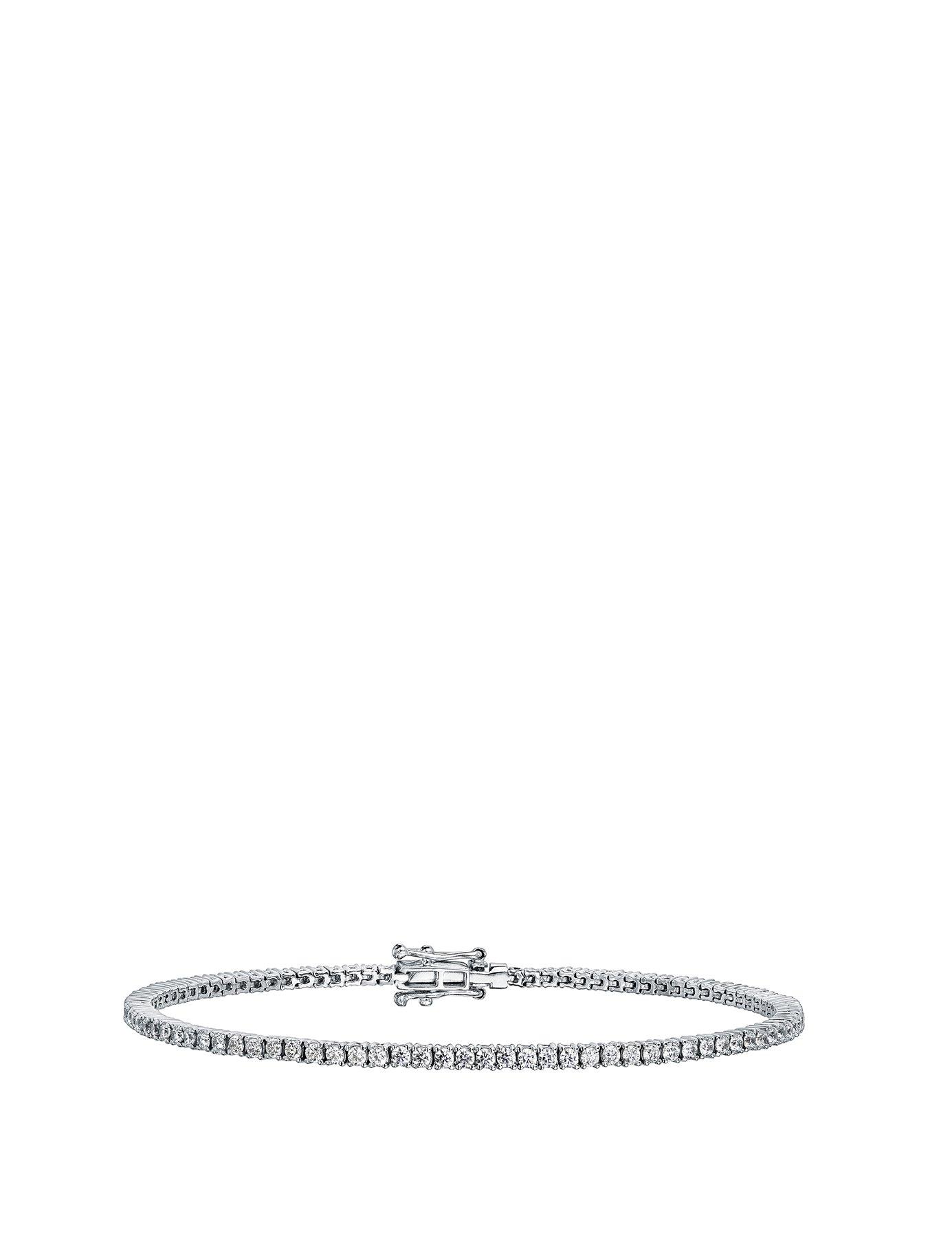 Product photograph of Created Brilliance Penelope Created Brilliance 9ct White Gold 2ct Lab Grown Diamond Tennis Bracelet from very.co.uk