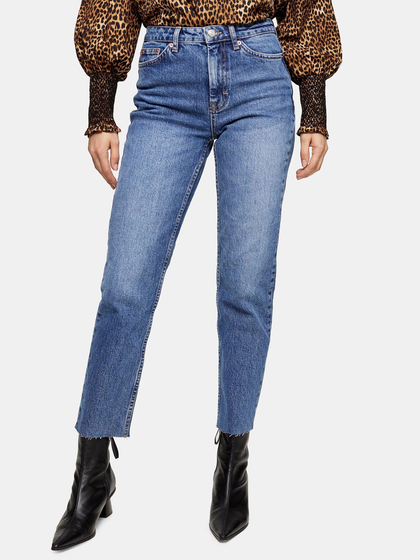 Topshop Straight Leg Jeans Blue Very Co Uk