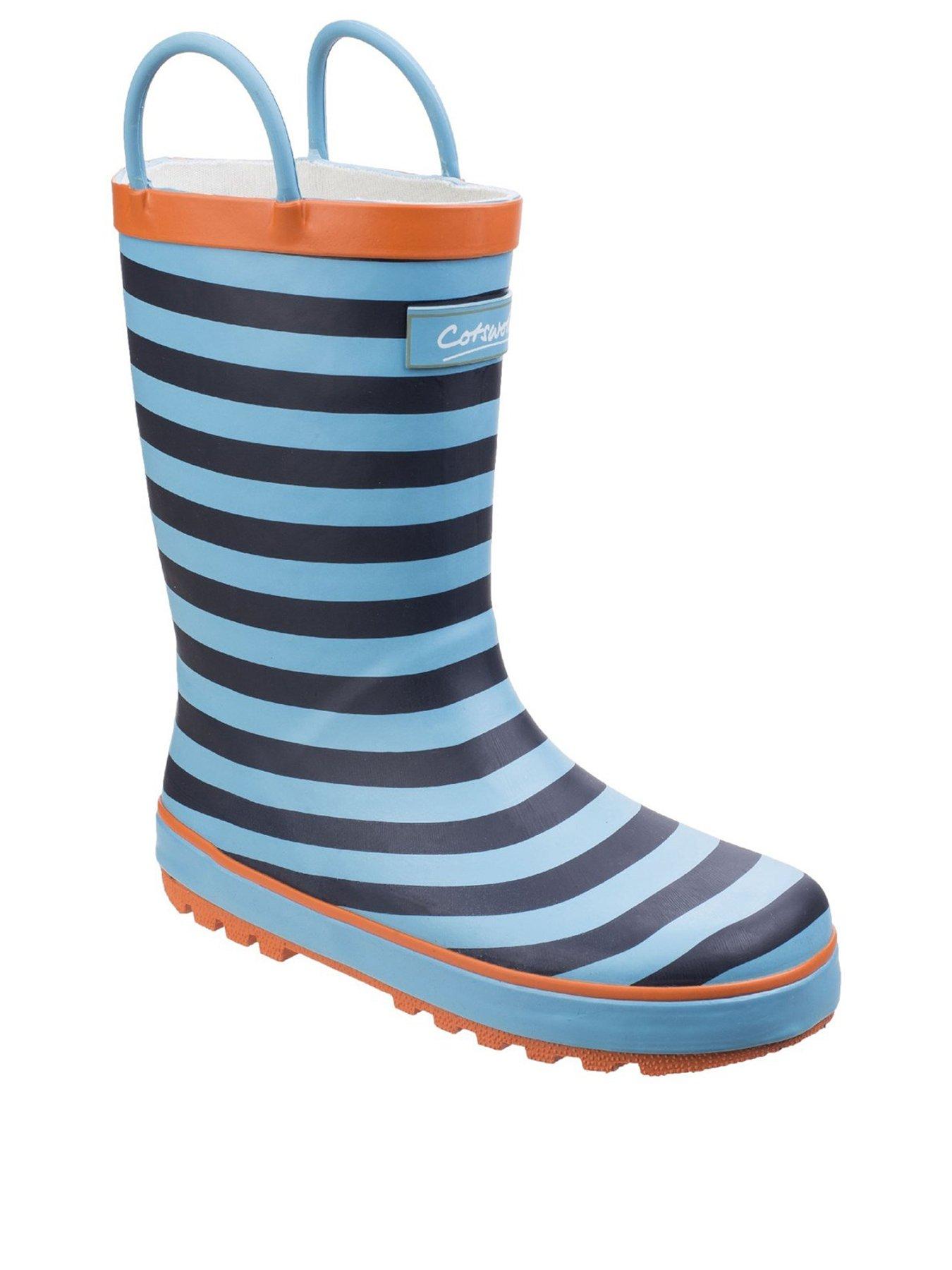  Boys Blue Stripe Wellington Boots