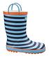  image of cotswold-boys-blue-stripe-wellington-boots