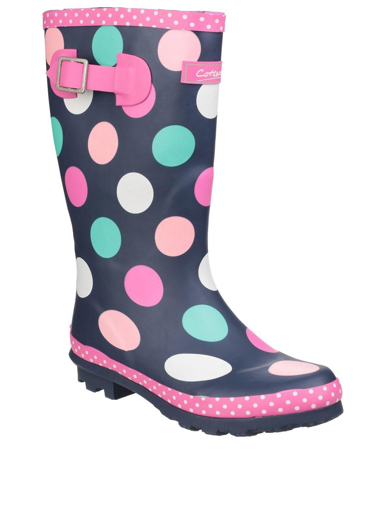 Kids Girls Spotty Wellington Boots