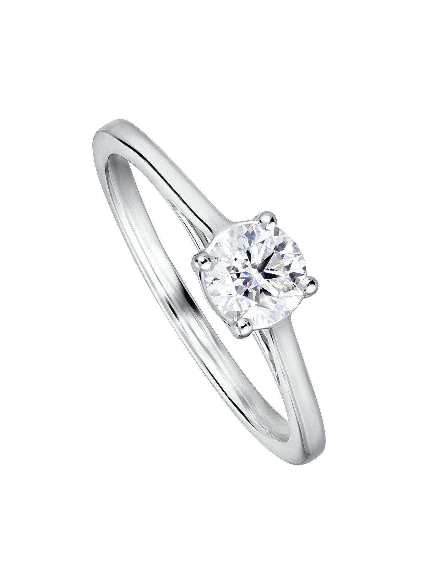 Product photograph of Created Brilliance Celia Created Brilliance 9ct White Gold 0 50ct Lab Grown Diamond Solitaire Ring from very.co.uk