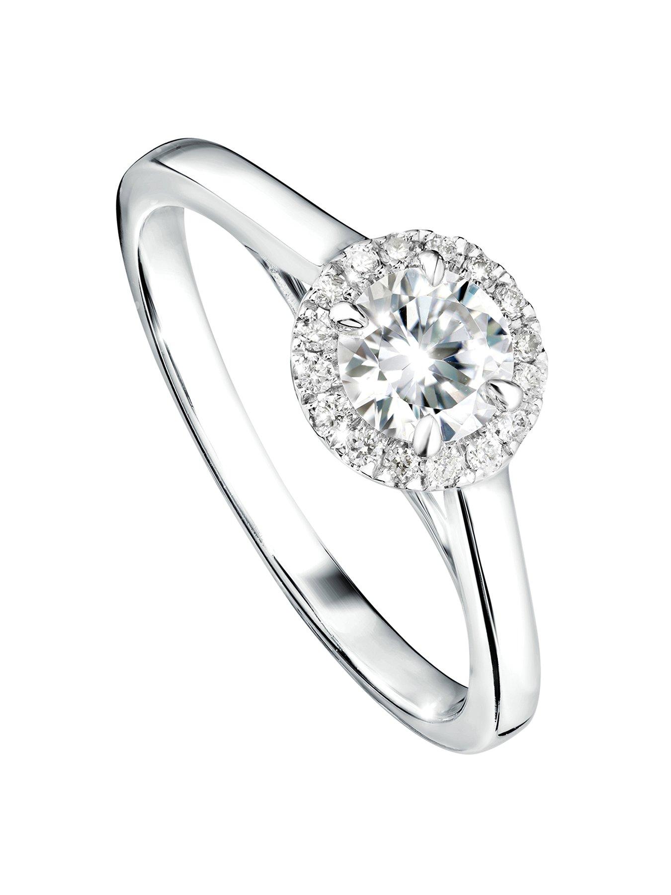 Created Brilliance Ida Created Brilliance 9ct White Gold 0.50ct Lab Grown Diamond Round Halo Ring