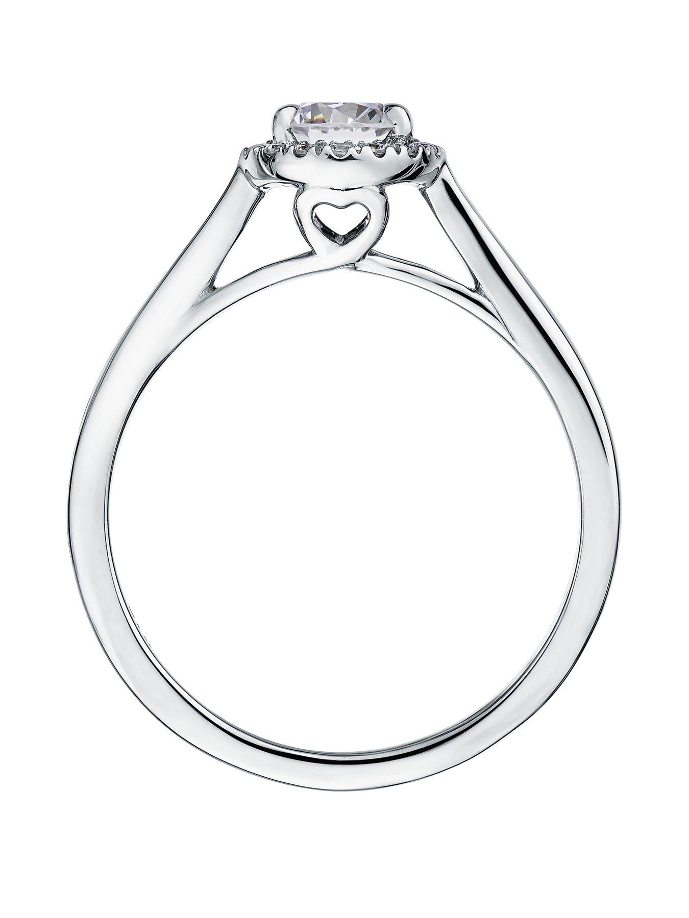 Women Ida Created Brilliance 9ct White Gold 0.50ct Lab Grown Diamond Round Halo Ring