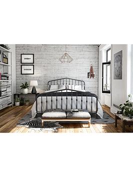 Product photograph of Dorel Home Bushwick Metal Bed Frame - Grey from very.co.uk