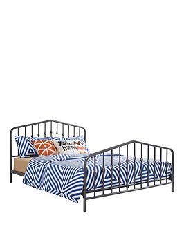 Product photograph of Dorel Home Bushwick Metal Bed Frame - Grey from very.co.uk