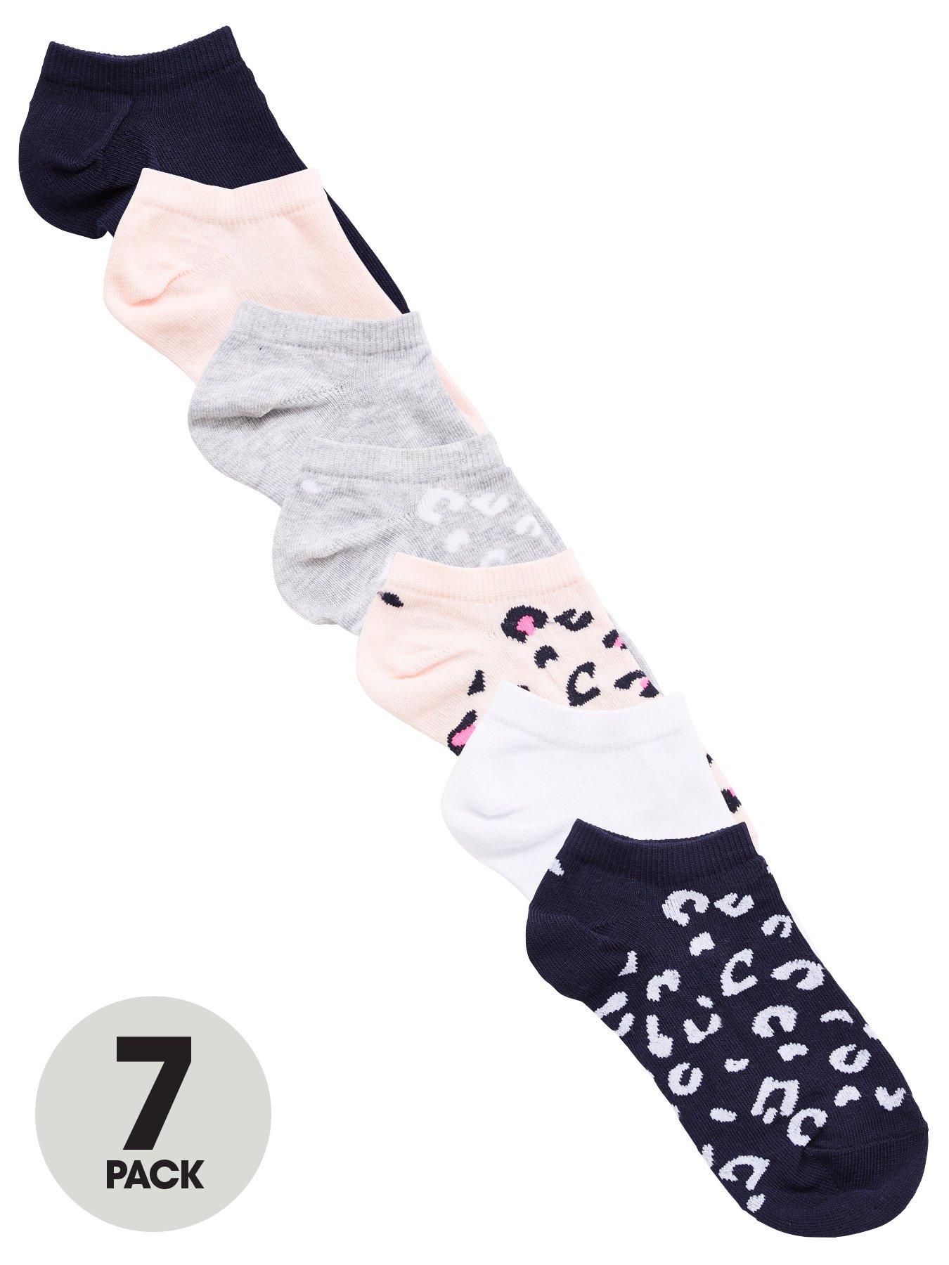 The Very Collection Girls 7 Pack Animal Liner Socks - Multi