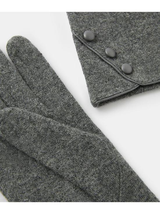 back image of accessorize-wool-glove-with-buttons-grey
