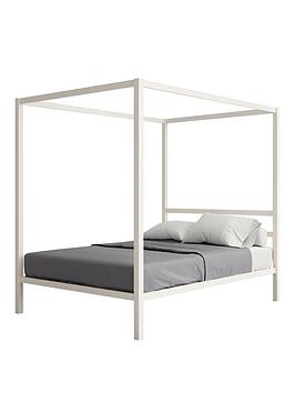 Product photograph of Dorel Home Modern Metal Double Canopy Bed from very.co.uk