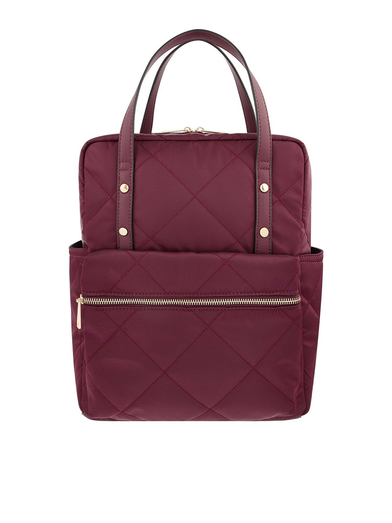 accessorize burgundy bag