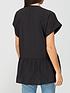  image of v-by-very-short-sleeve-longline-button-through-tunic-black