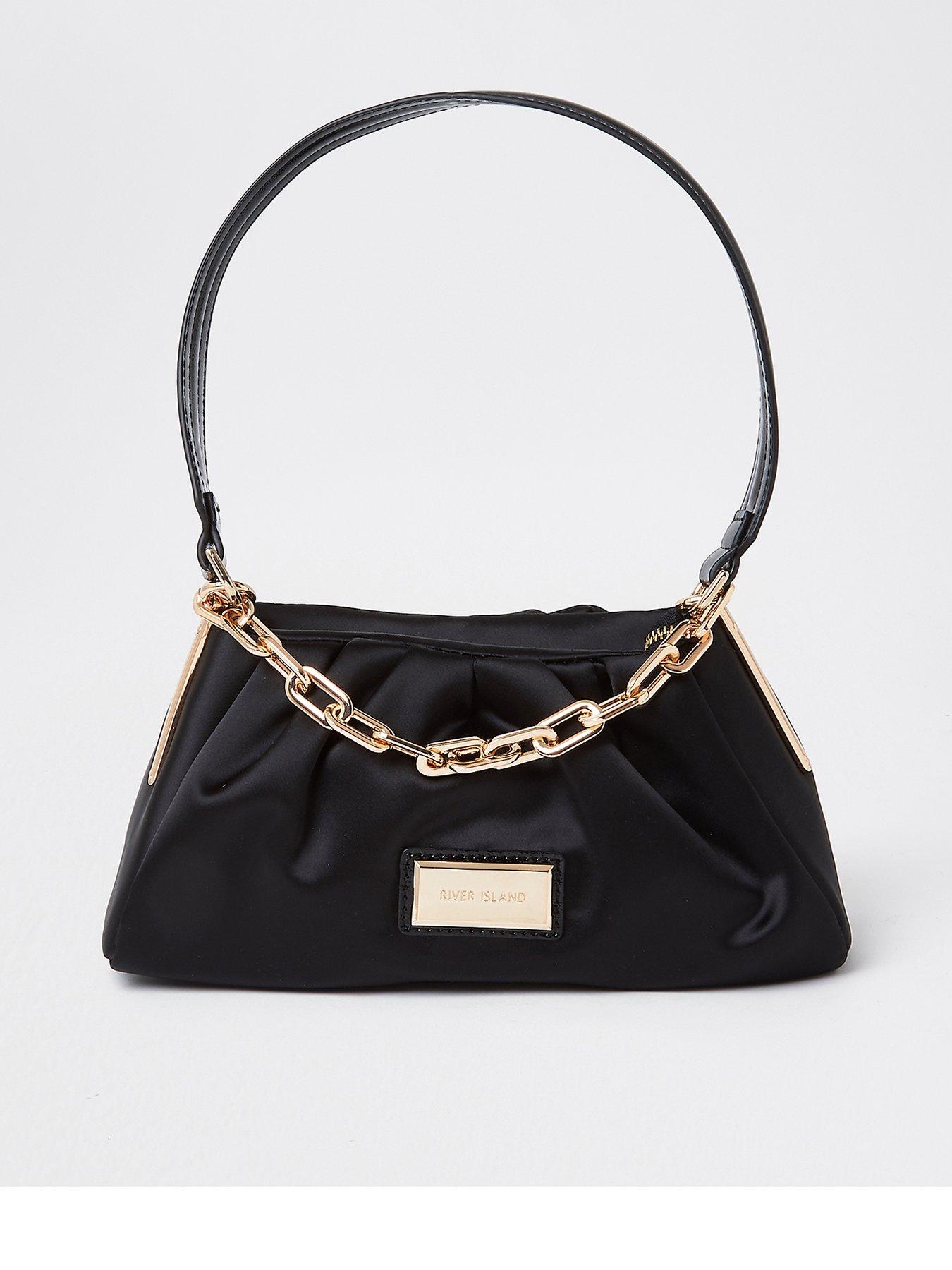 river island chain side slouch bag