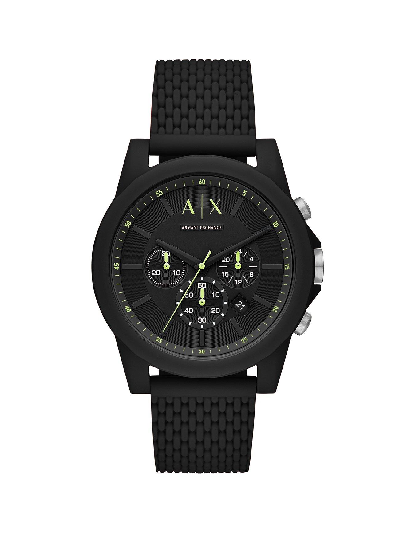 Chronograph Black Silicone Watch