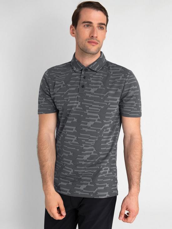 Calvin Klein Golf Aztec Polo Shirt - Charcoal 