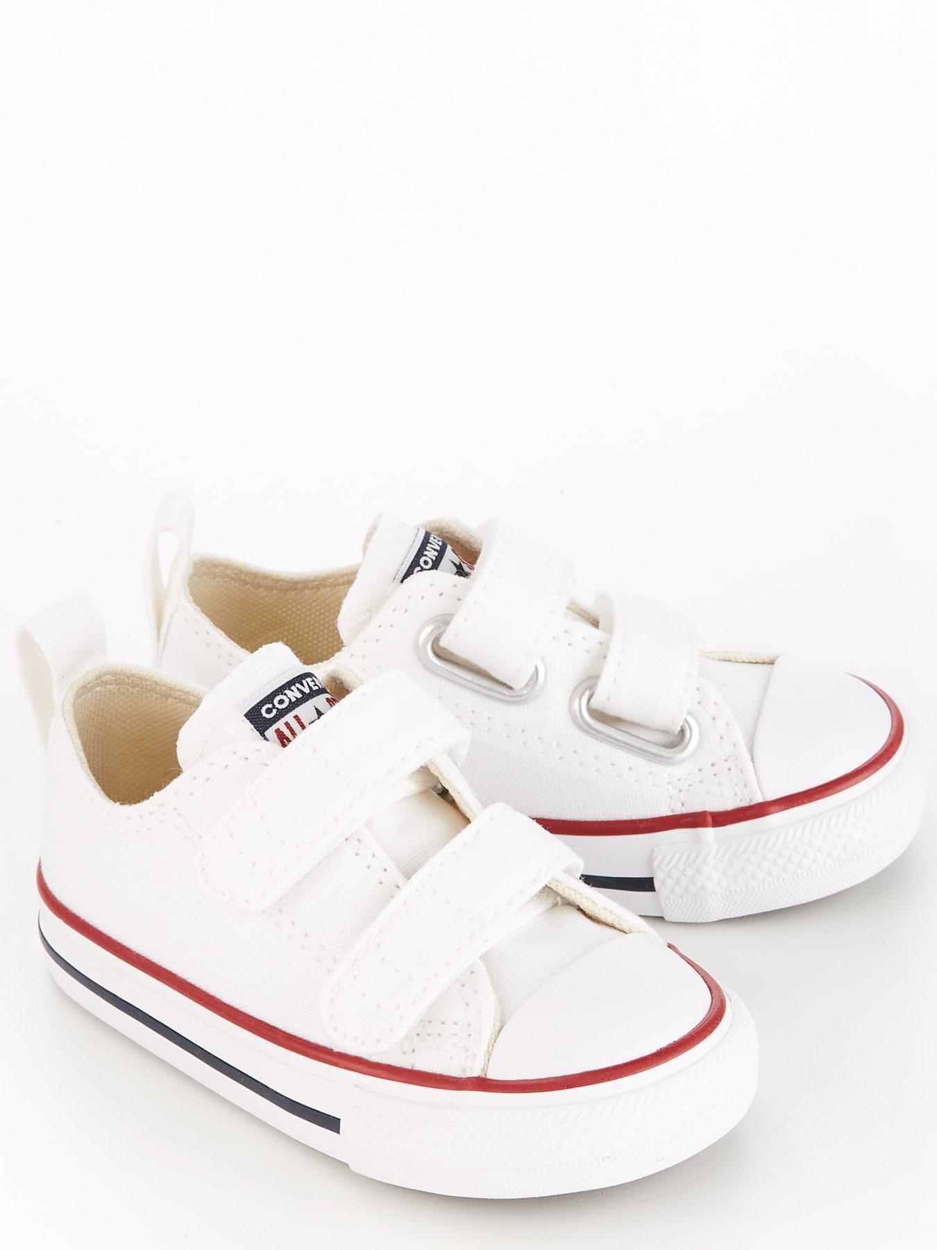 converse white & red all star 2v trainers toddler