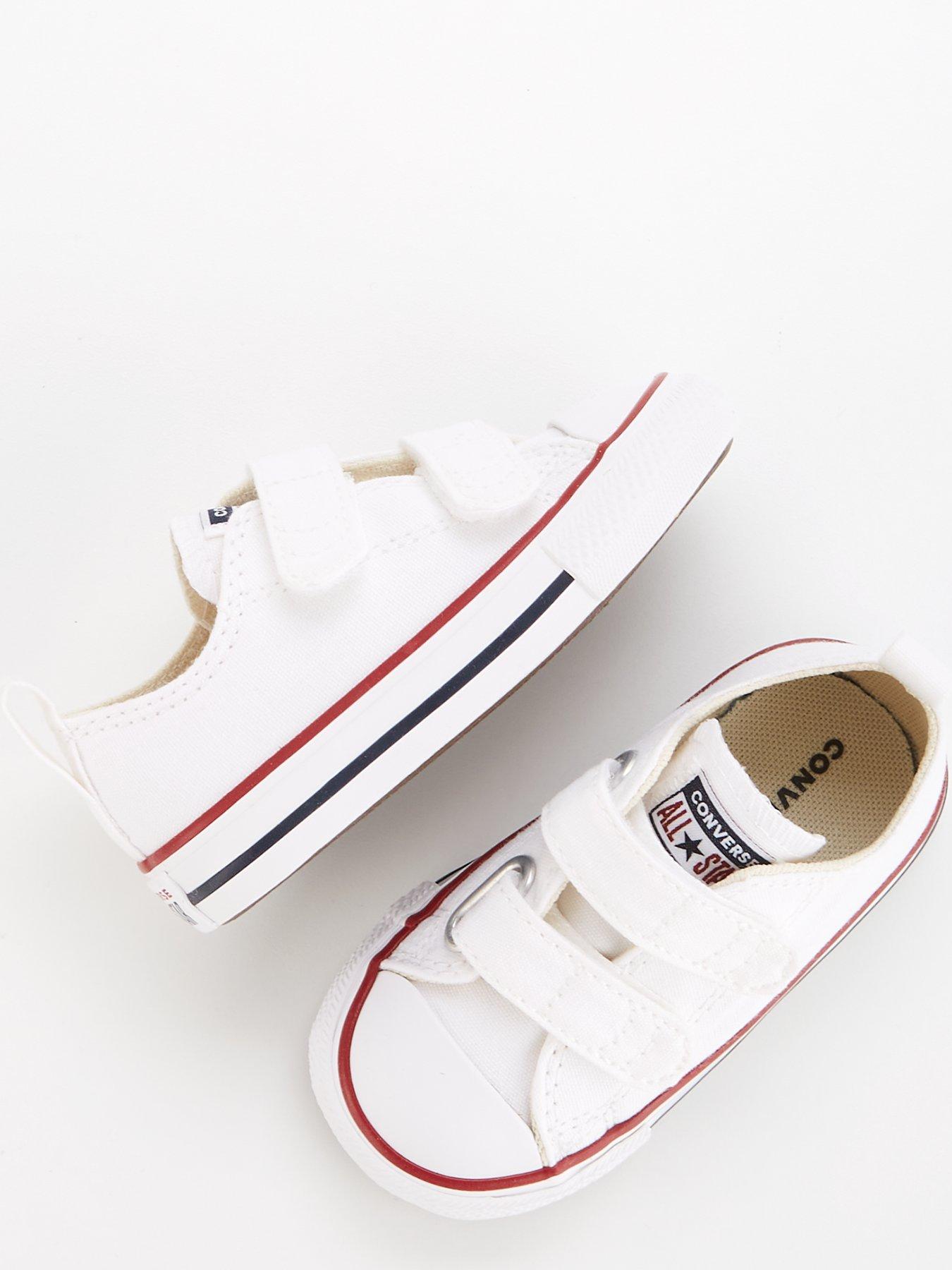 converse white & red all star 2v trainers toddler