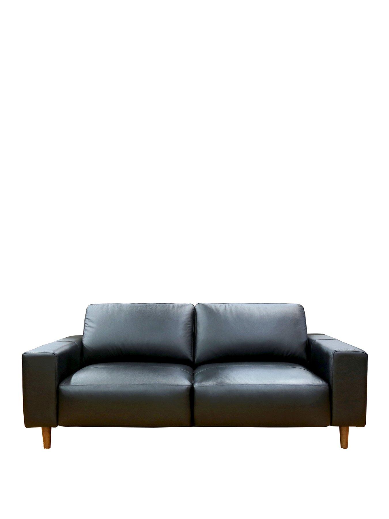 Product photograph of Lawson Leather 3 Seater Sofa from very.co.uk