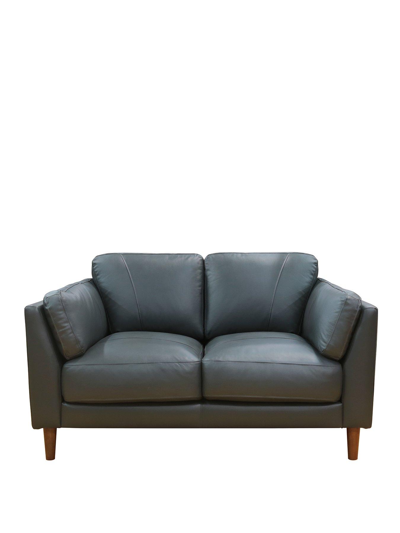 Very grey leather deals sofa