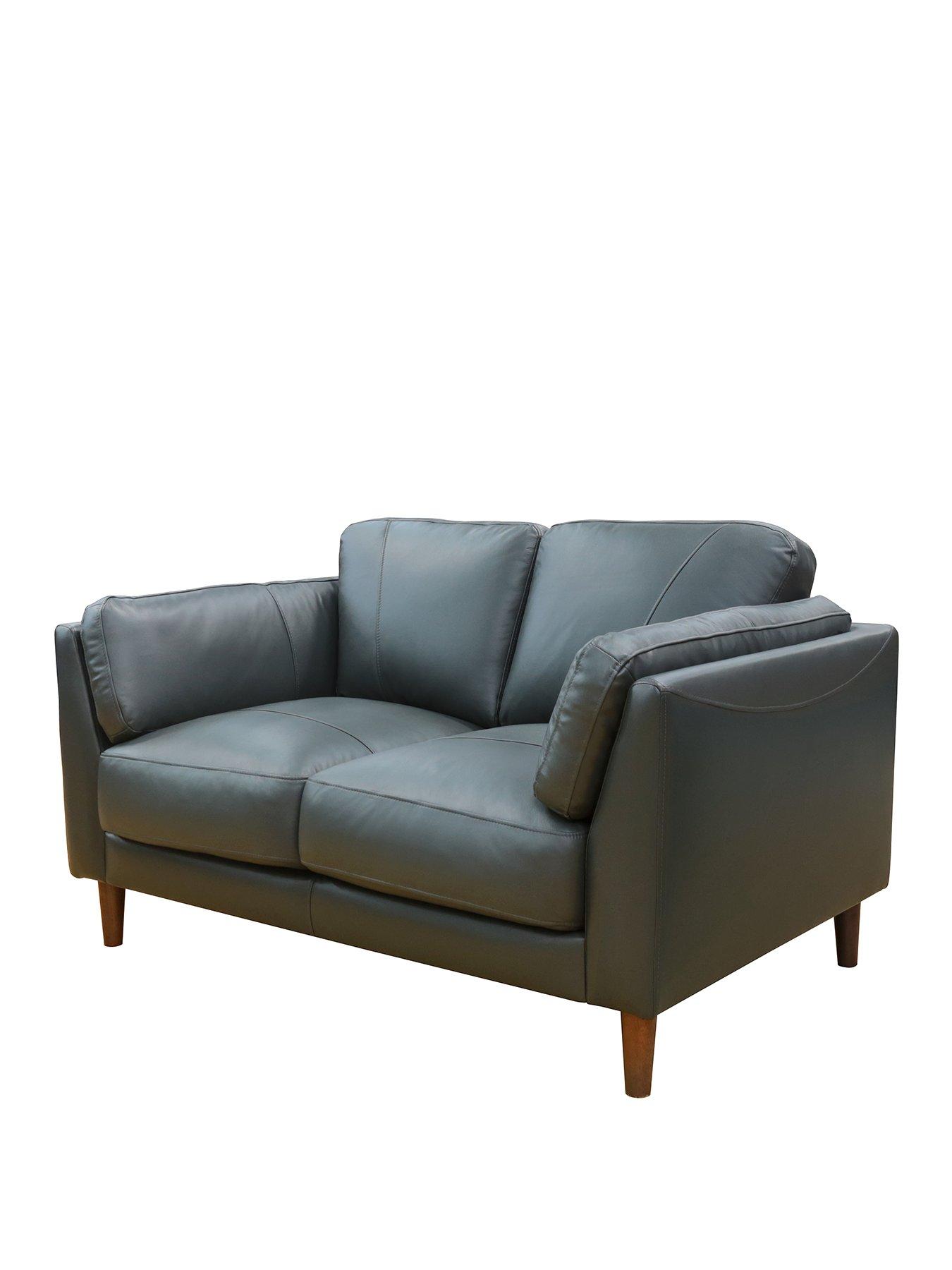 Very grey leather deals sofa