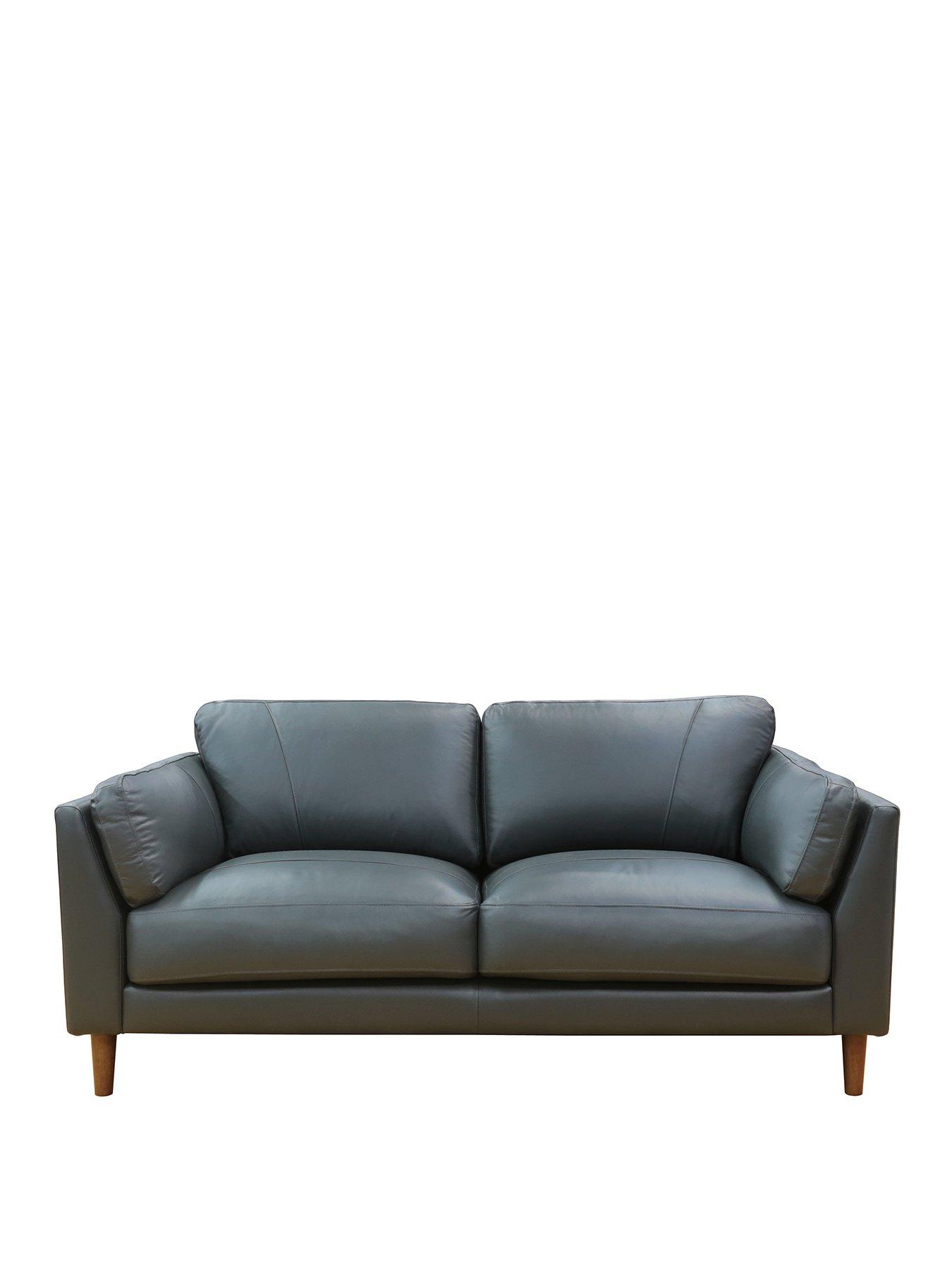 Product photograph of Very Home Sasha 3 Seater Leather Sofa from very.co.uk