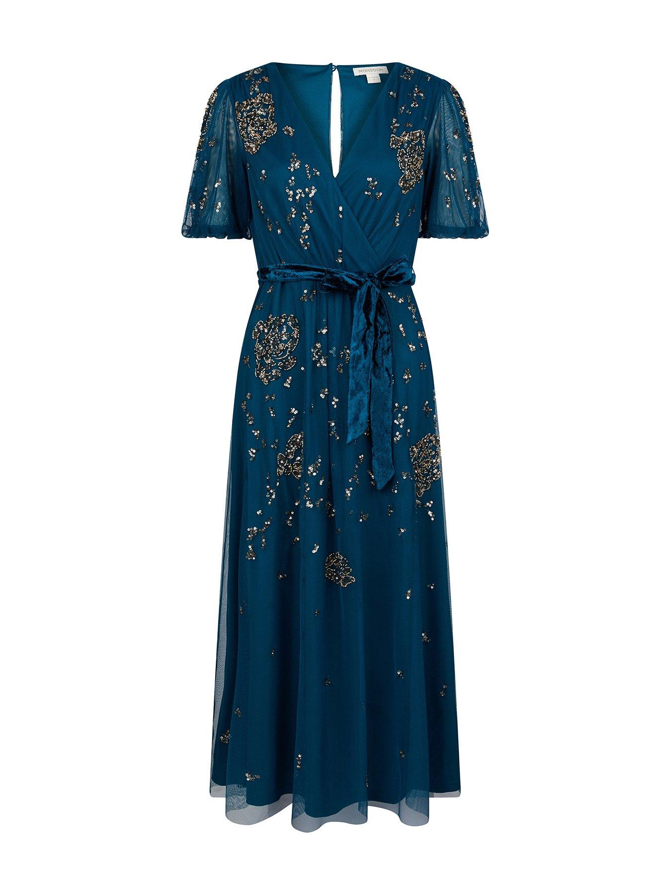 monsoon blue midi dress