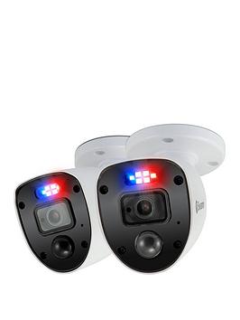 Product photograph of Swann Smart Security 1080p Enforcer Led Flashing Light Bullet Style Add On Analogue Cctv Camera Twin Pack - Swpro-1080slpk2-eu from very.co.uk
