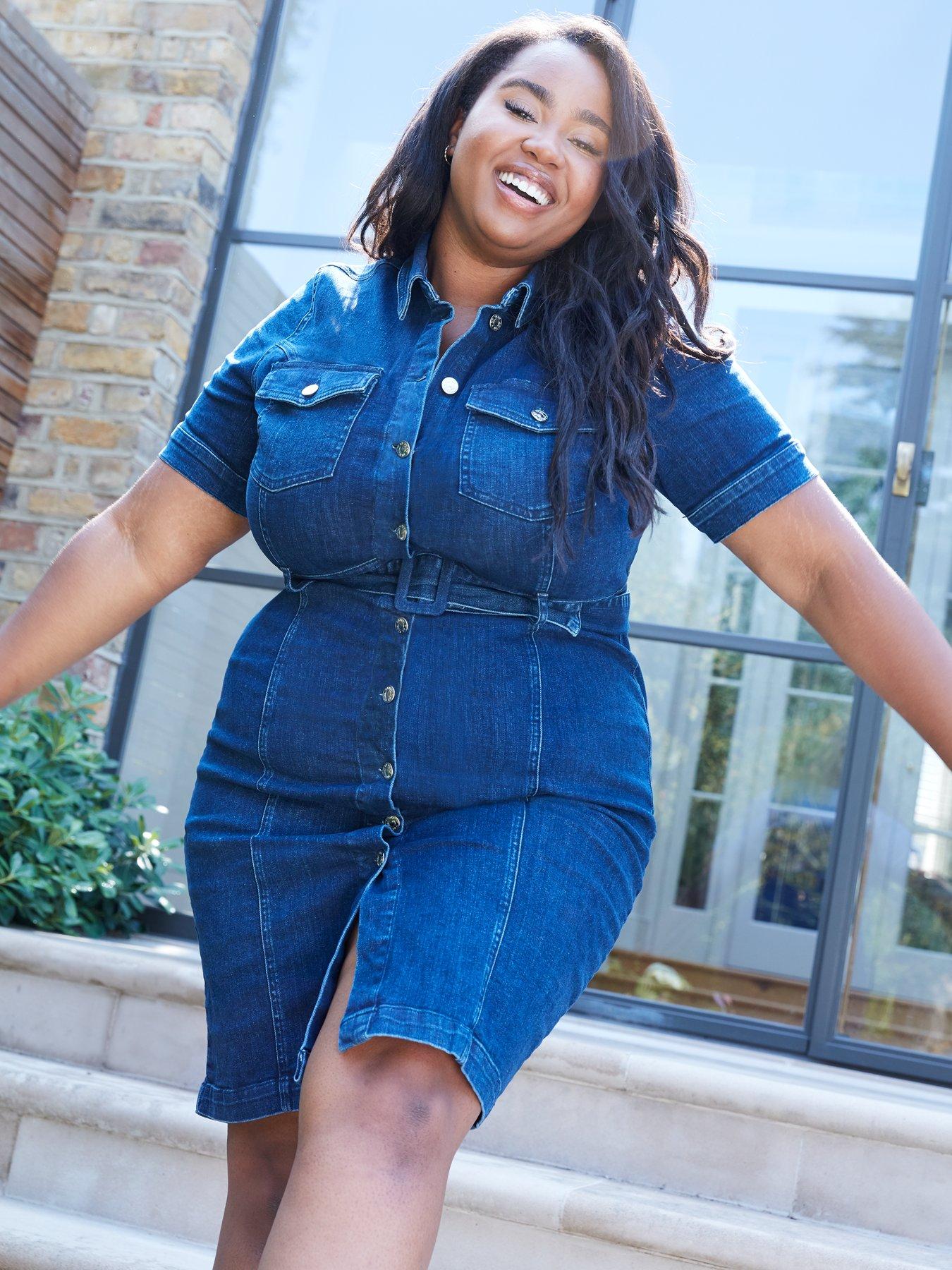 curve denim dress