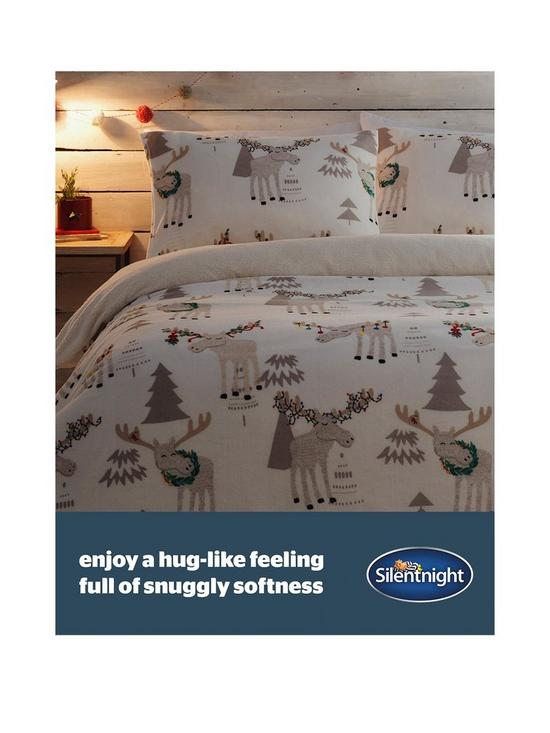 stillFront image of silentnight-christmas-moose-fleece-duvet-cover-set-an-online-exclusive