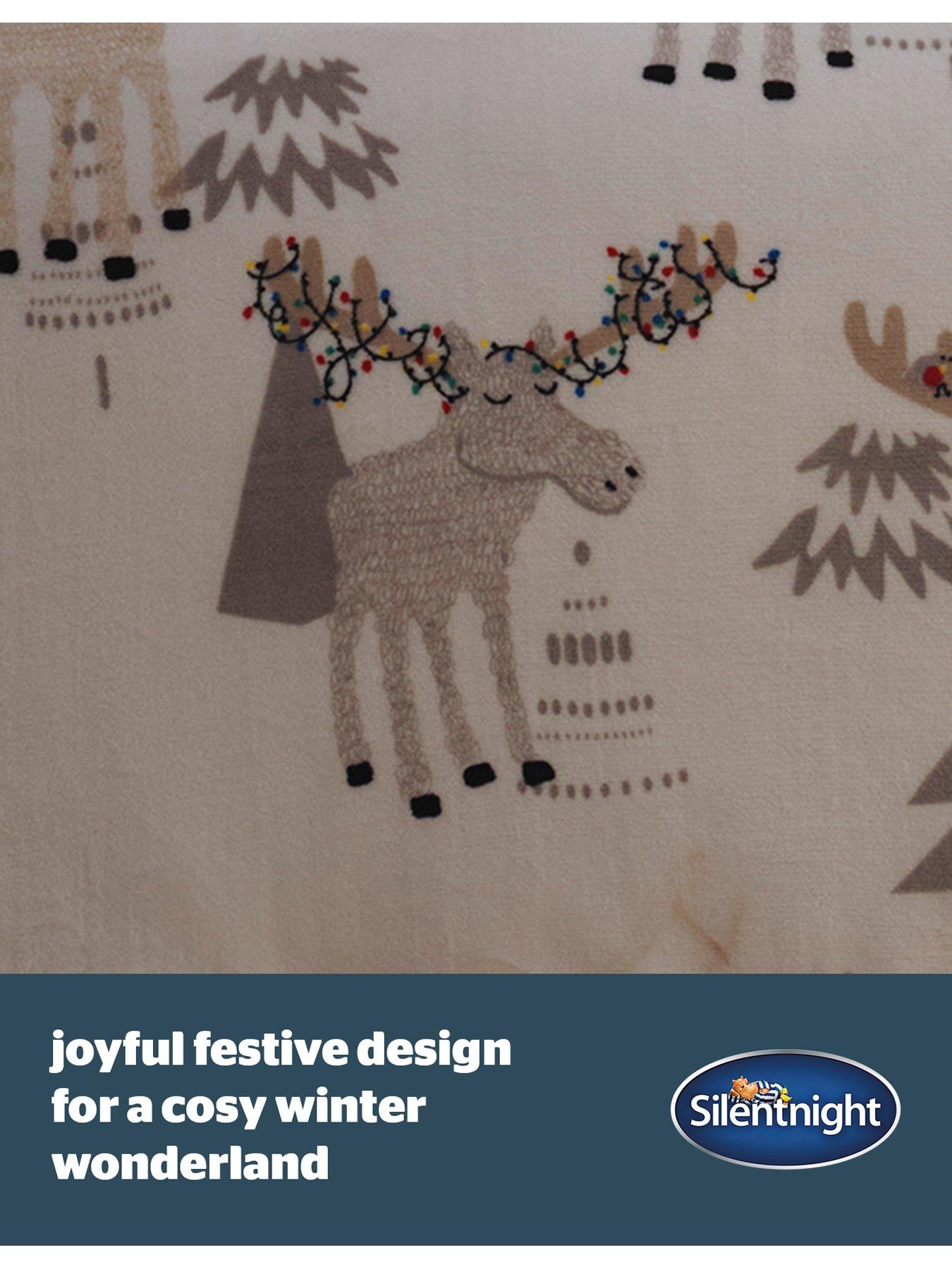 Image 4 of 7 of Silentnight Christmas Moose Cosy Fleece Duvet Cover Set