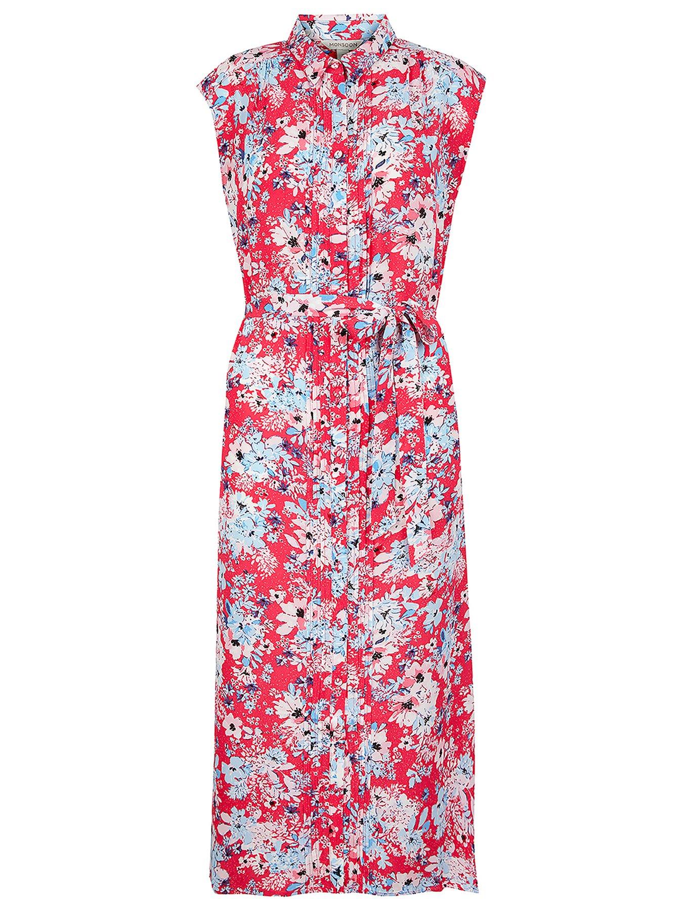 monsoon red floral dress