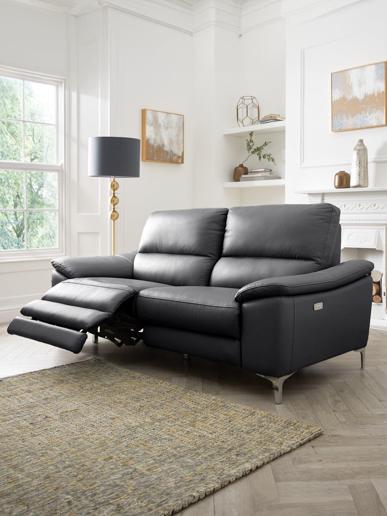 The Very Collection Pavilion 3 Seater Leather/Faux Leather Power Recliner Sofa - FSC® Certified