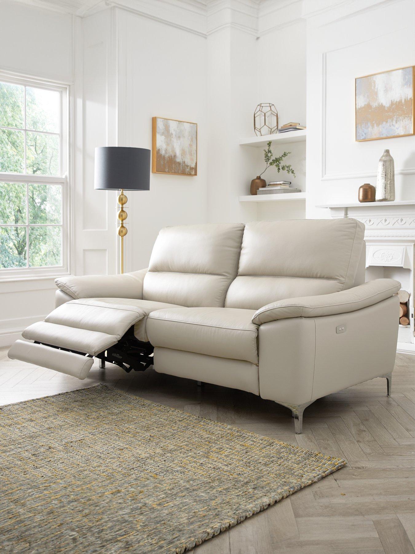 The Very Collection Pavilion 3 Seater Leather/Faux Leather Power Recliner Sofa - FSC® Certified
