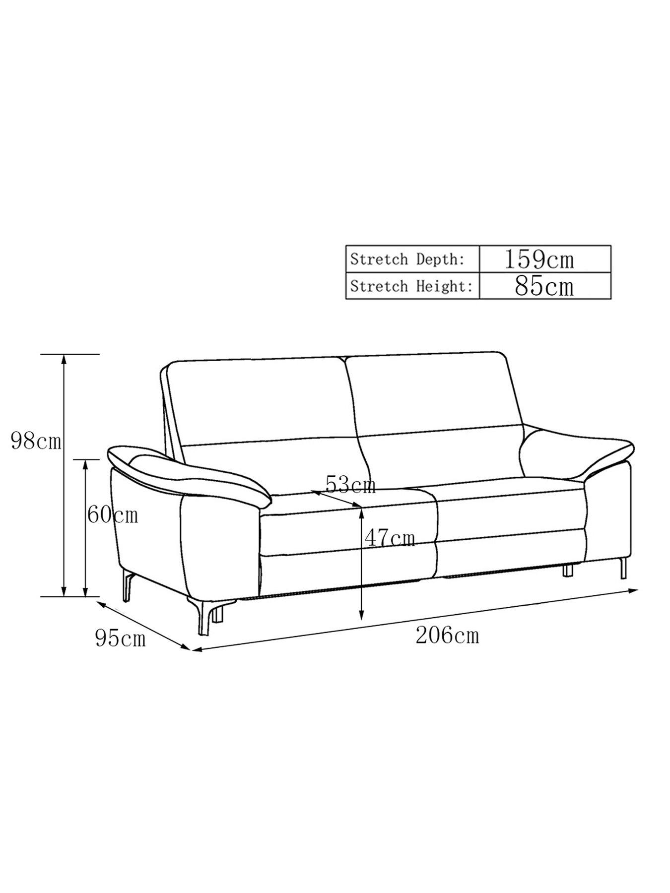 Image 6 of 6 of Very Home Pavilion 3 Seater Leather/Faux Leather Power Recliner Sofa