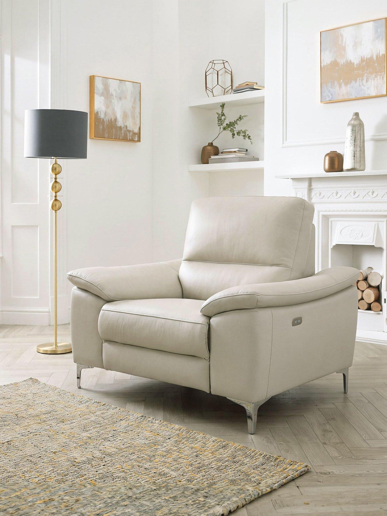 The Very Collection Pavilion Leather/Faux Leather Power Recliner Armchair - FSC® Certified