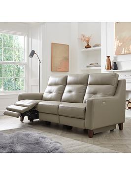Product photograph of Farrow Leather 3 Seater Power Recliner Sofa from very.co.uk