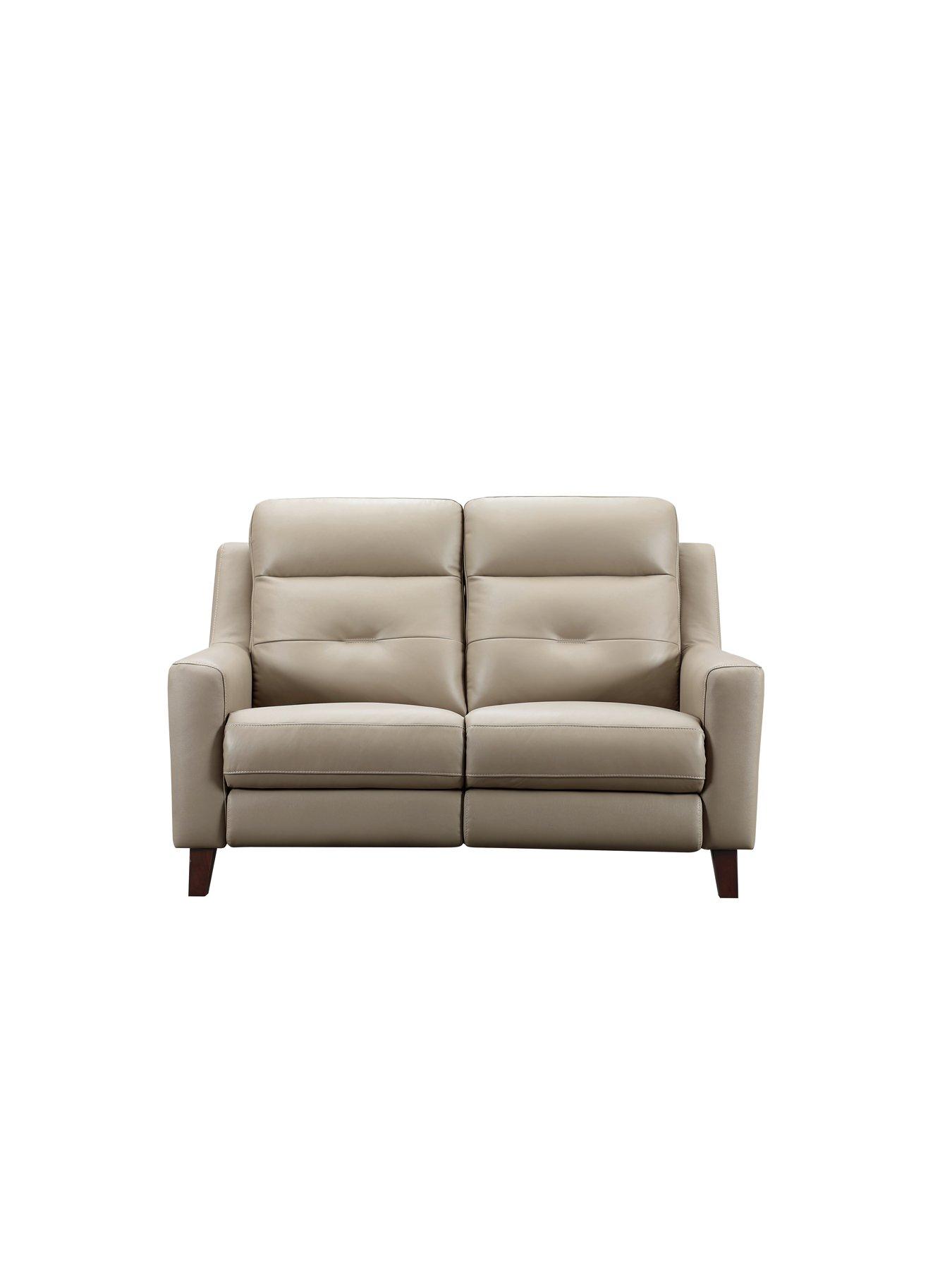 Product photograph of Farrow Leather 2 Seater Power Recliner Sofa from very.co.uk