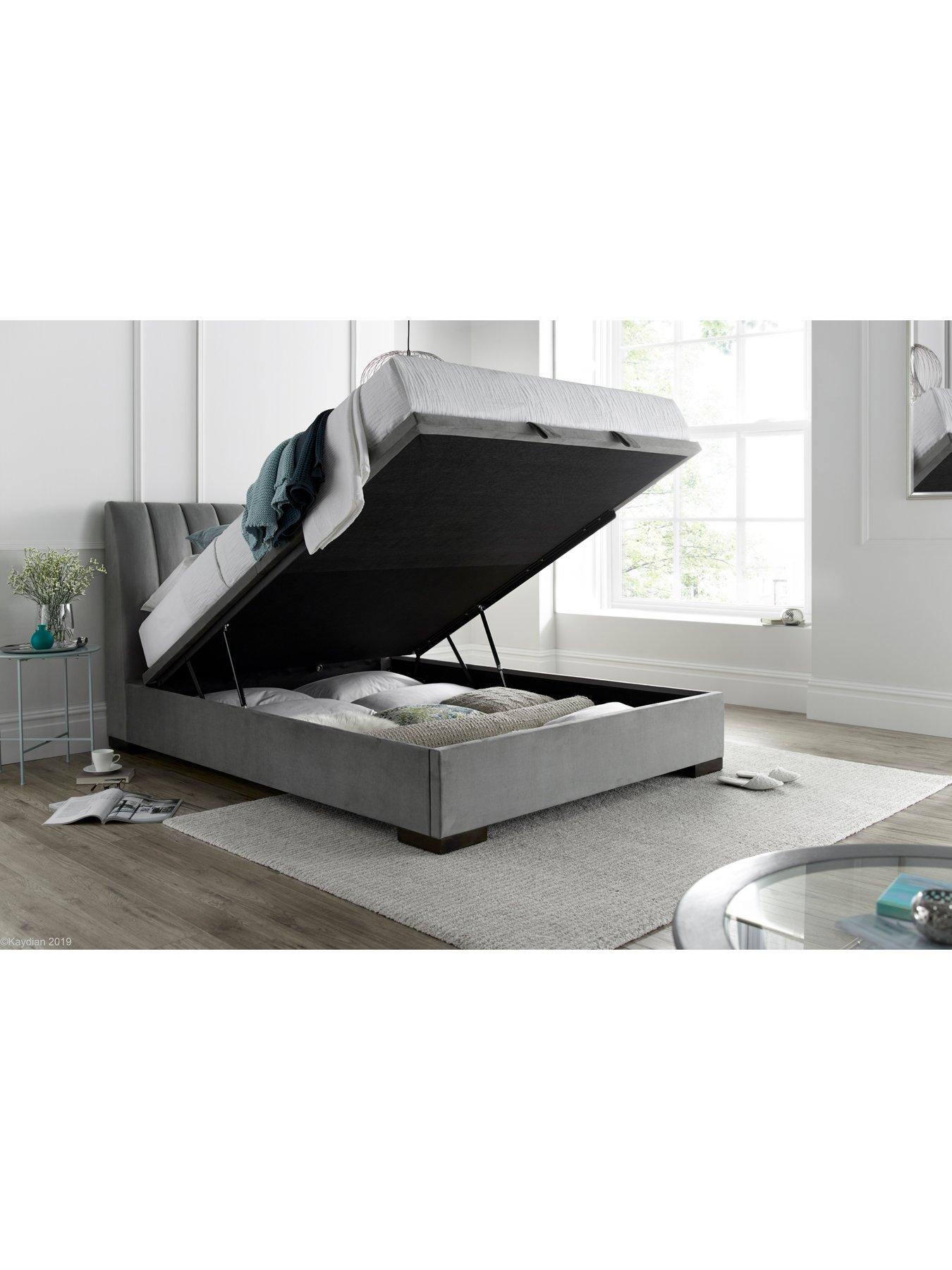 Product photograph of Very Home Logan Velvet Ottoman Bed With Mattress Options Buy And Save - Bed Frame With Platinum Pocket Mattress from very.co.uk