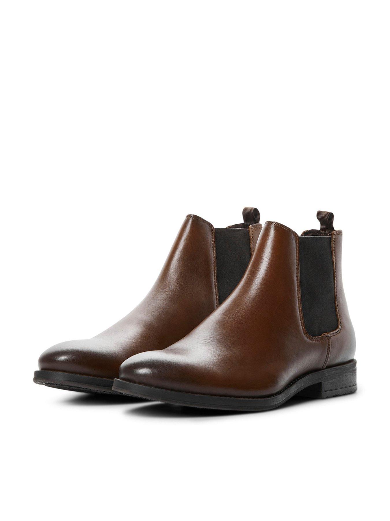 jack & jones leather chelsea boots